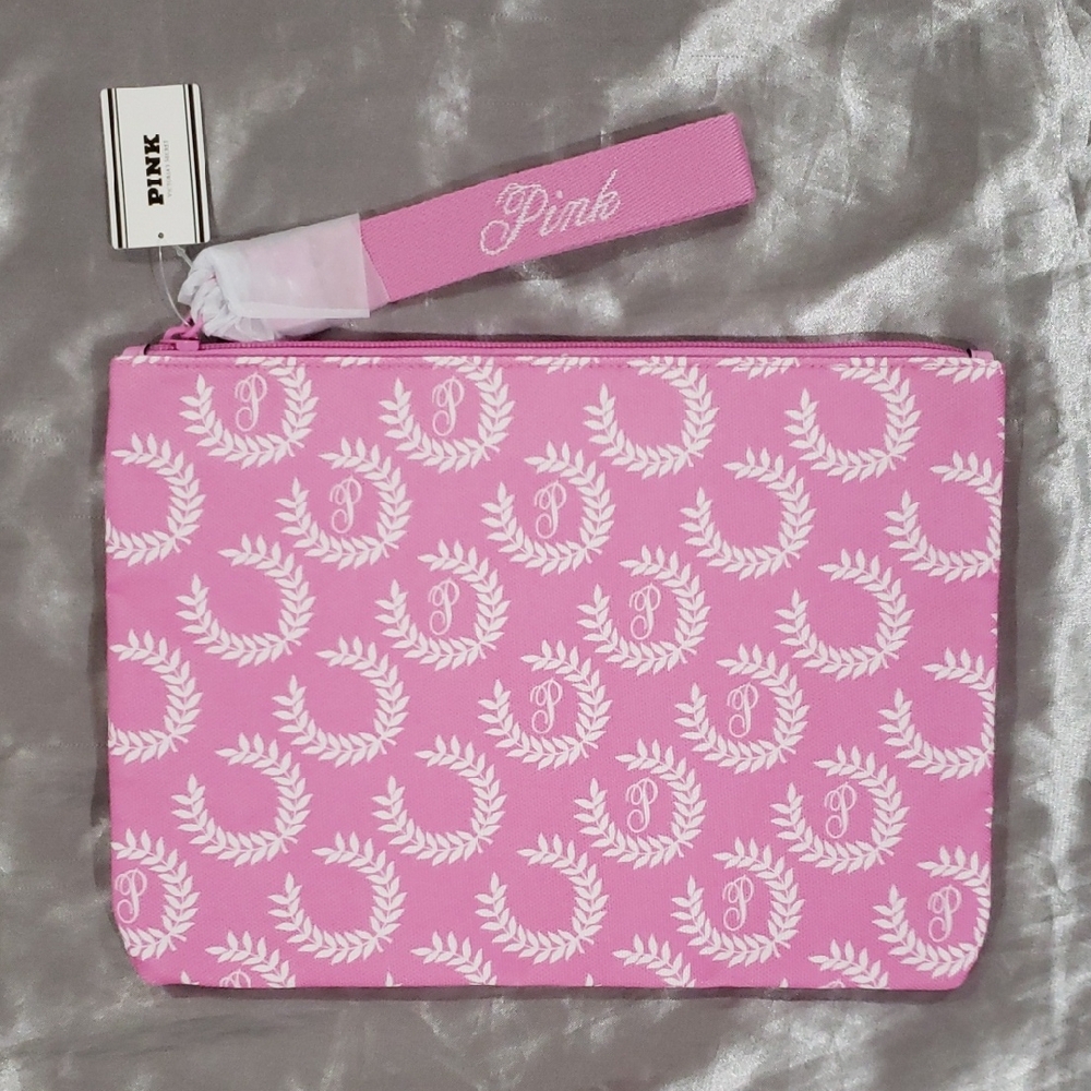 Pink Victoria's Secret Logo Wristlet Pouch